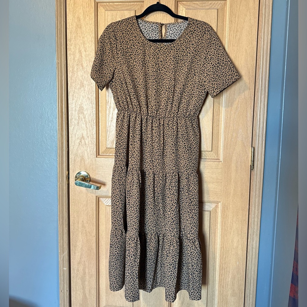 Leopard Print Midi Dress